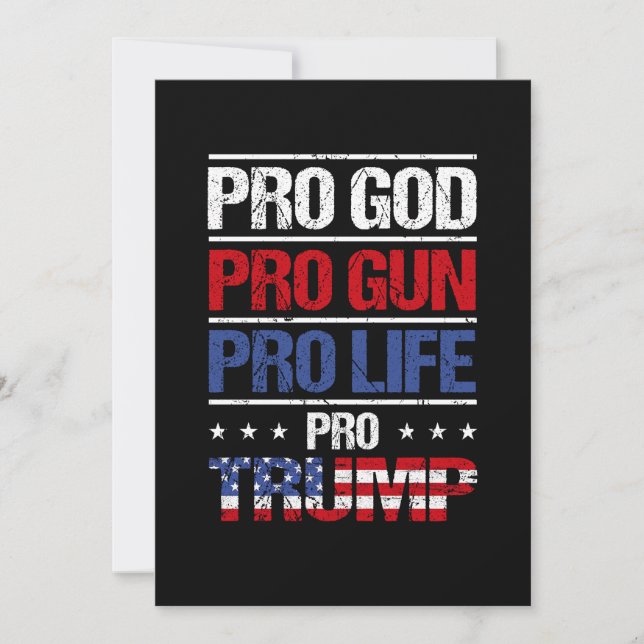 Pro God Pro Gun Pro Life Pro Trump-val Inbjudningar (Framsida)
