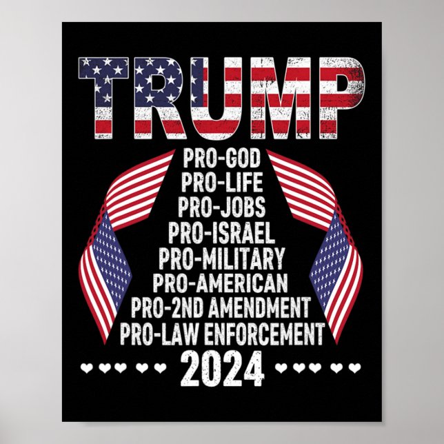 Pro God Pro Life Pro Jobs Pro Israel Pro Milial Poster (Framsidan)