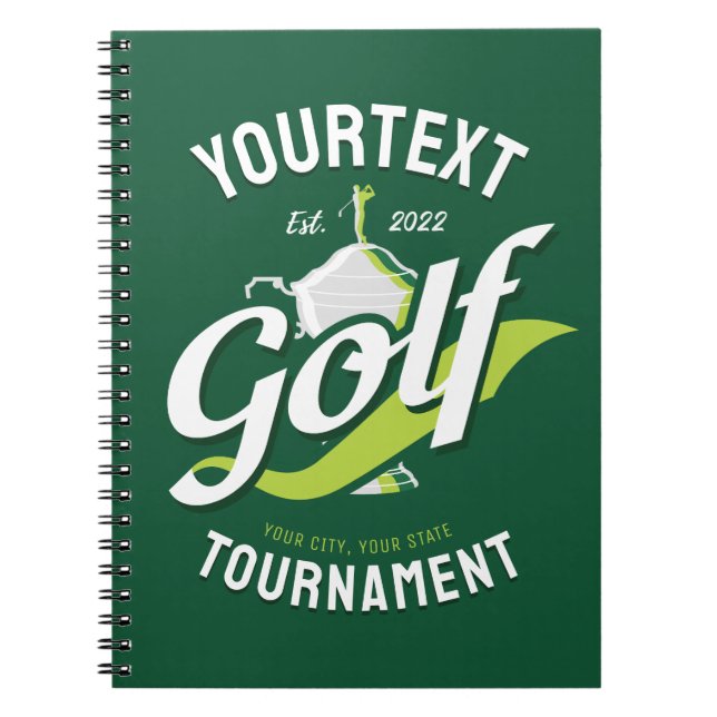 Pro Golfer NAMN Golf Trophy Tournament Golfing Anteckningsbok (Framsidan)