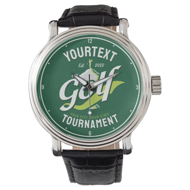 Pro Golfer NAMN Golf Trophy Tournament Golfing Armbandsur (Framsida)