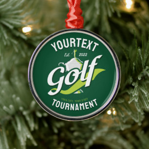 Pro Golfer NAMN Golf Trophy Tournament Golfing Julgransprydnad Metall