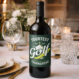 Pro Golfer NAMN Golf Trophy Tournament Golfing Vinflaska Etikett