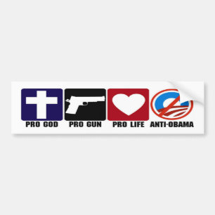 Pro gud, vapen, liv, Anti Obama bildekal