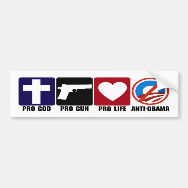 Pro gud, vapen, liv, Anti Obama bildekal (Framsidan)