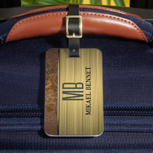 PRO Guld Brushed Metallic Luggage Tag Bagagebricka