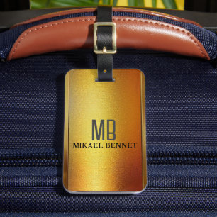 PRO Guld Brushed Metallic Luggage Tag Bagagebricka
