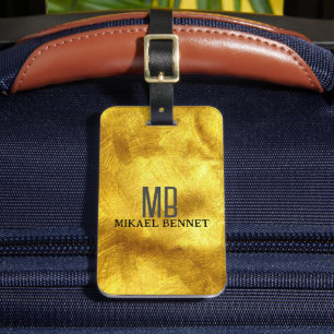 PRO Guld Brushed Metallic Luggage Tag Bagagebricka