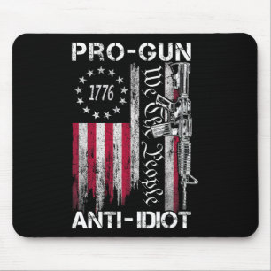 Pro Gun Anti Idiot Tröja Vintage Usa Flagga 2:a Am Musmatta