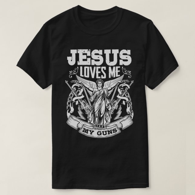 Pro Gun Jesus Kärlek Me och mina vapen T Shirt (Design framsida)
