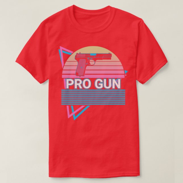 Pro Gun Retro T Shirt (Design framsida)