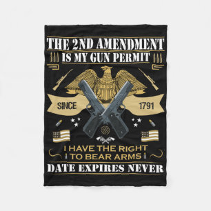 Pro Gun Second Amendment är mitt vapenlicens Usa A Fleecefilt