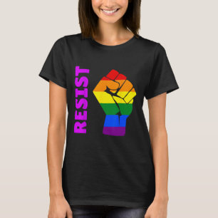 Pro-hbt regnbåge knuten näve #motstå Anti-trump T Shirt