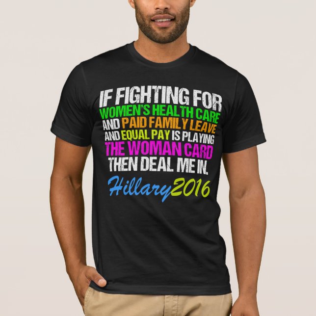 Pro Hillary för kvinnakort citationstecken T-shirt (Framsida)