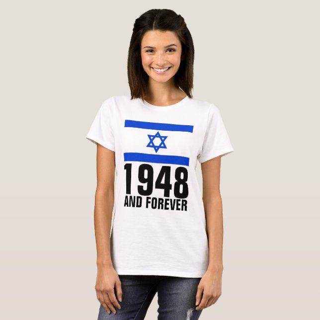 PRO-ISRAEL1948 OCH FRU JEWISH T-Shirts (Hel framsida)