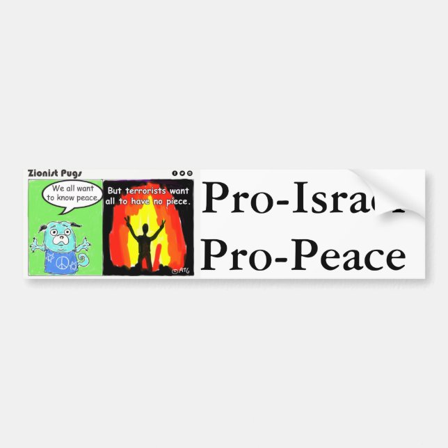 Pro-Israel Pro-Fred bildekal (Framsidan)