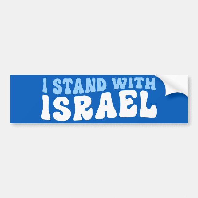 Pro-Israel Retro jag står med Israel Bildekal (Framsidan)