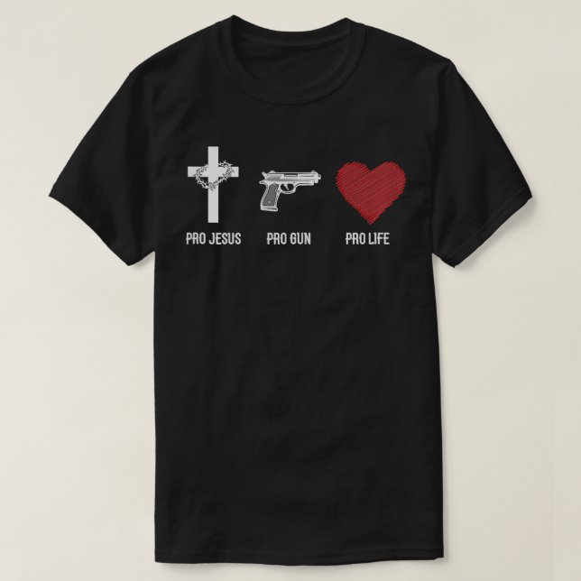 Pro Jesus Pro Gun Pro Life Christian Tanktop T Shirt (Design framsida)