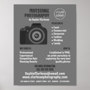 Pro-kameraikon, fotograf, fotouthyrning poster