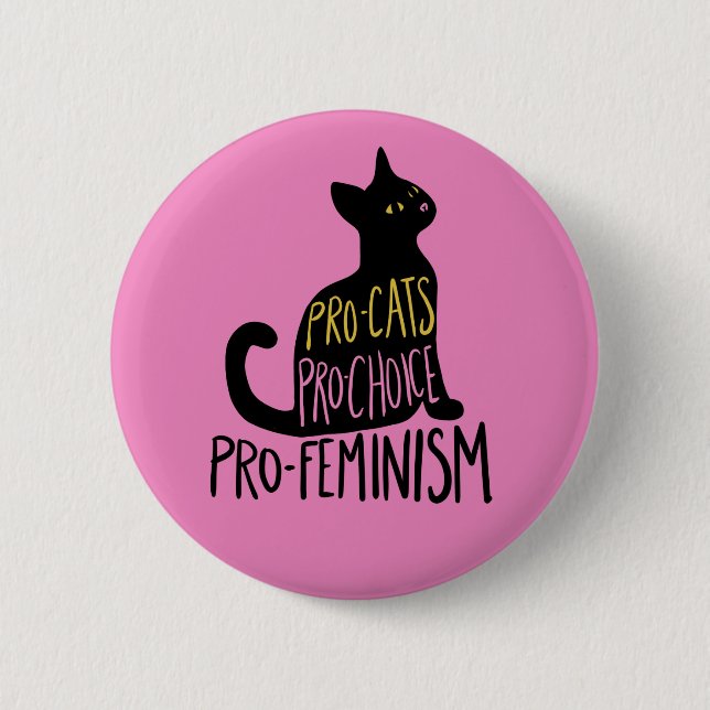 Pro-katter pro-choice pro feminism black cat knapp (Framsida)