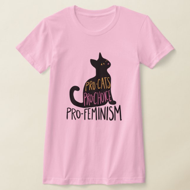 Pro-katter Pro-val pro-feminism T Shirt (Laydown)