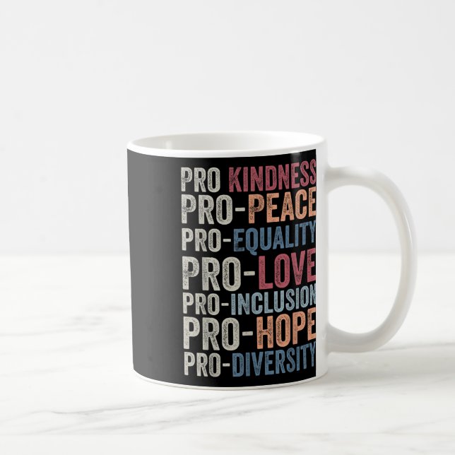 Pro Kindness Pro Peace Equality Kärlek Diversity H Kaffemugg (Höger)