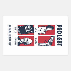 Pro LGBT - Patriotic Stickers Rektangulärt Klistermärke