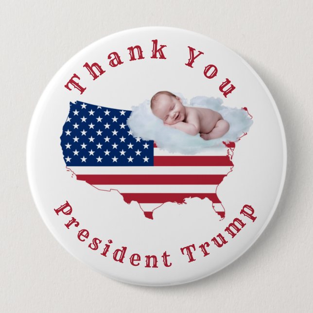 Pro-life Baby American Flagga USA Knapp (Framsida)