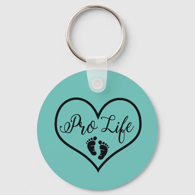 Pro Life Baby Feet Keychain Nyckelring (Framsida)