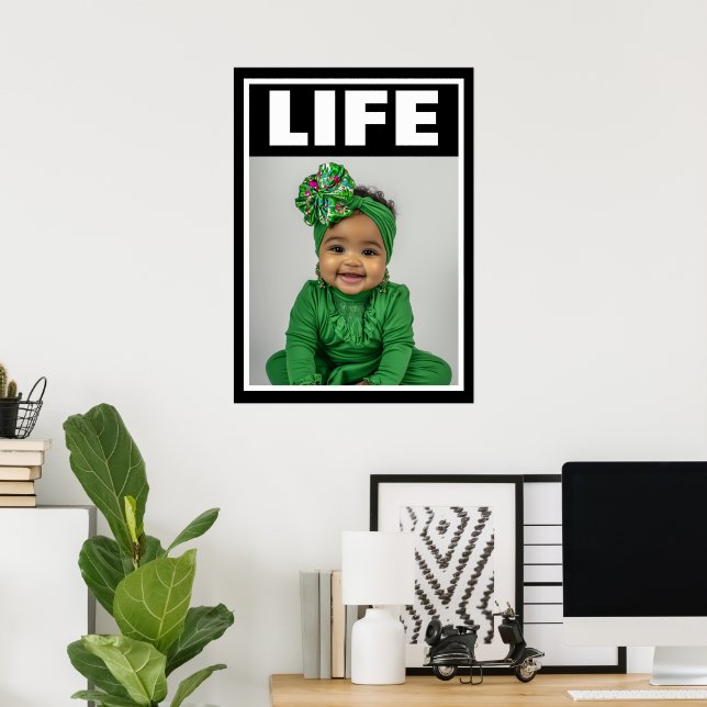 Pro-Life Bebis Vacker Svart Bebisflicka Ler Poster (Hemmakontoret)