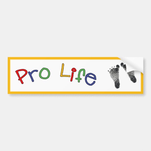 Pro Life Bumper Sticker Bildekal (Framsidan)