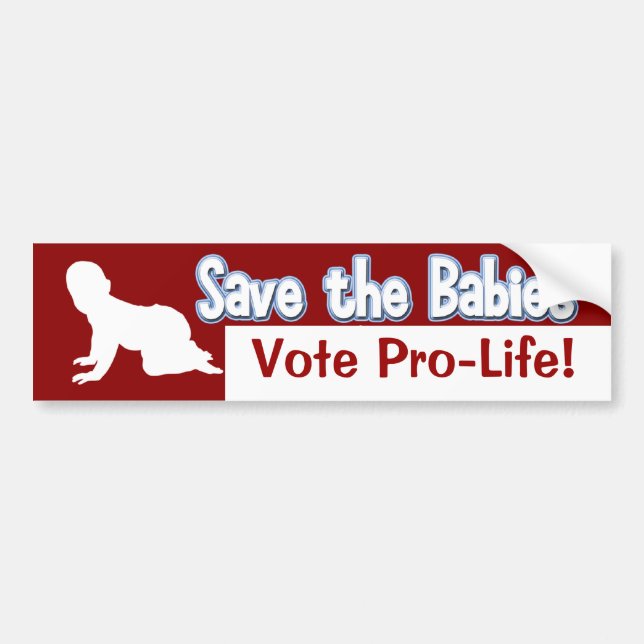Pro-Life Bumper Sticker: Spara Spädbarn! Bildekal (Framsidan)