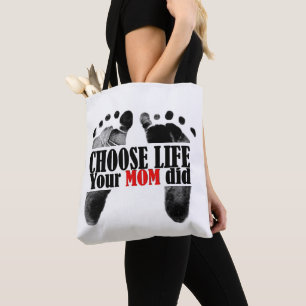 Pro-Life-citat med fotavtryck från bebis Tygkasse