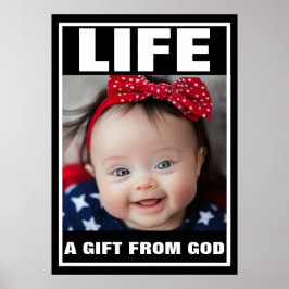PRO-LIFE CUTE SMILING DOWN SYNDROME BABY LIFE POSTER