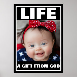 PRO-LIFE CUTE SMILING DOWN SYNDROME BABY LIFE POSTER