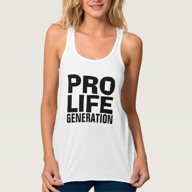 PRO-LIFE GENERATION Dam T-shirts Linne Med Racerback (Framsida)