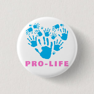 Pro-Life Handprint Hjärtformad – Värdesätt Liv Med Knapp