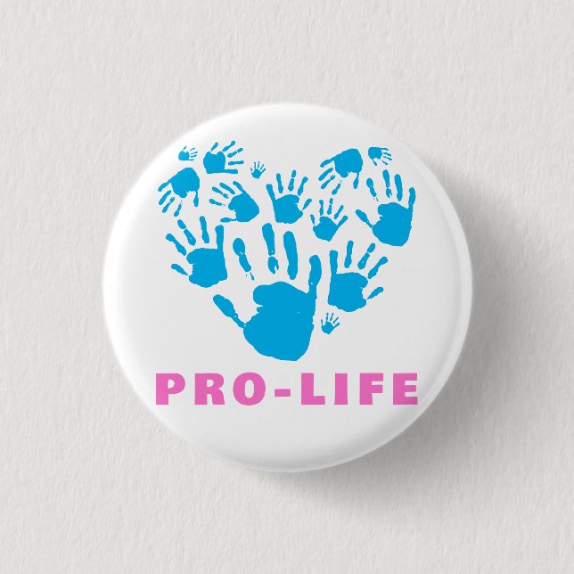 Pro-Life Handprint Hjärtformad – Värdesätt Liv Med Knapp (Framsida)