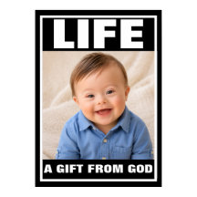 Pro-Life Leende Down Syndrom Pojke Liv Gåva 