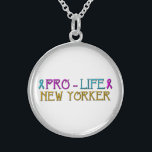 Pro-Life New Yorker Necklace Sterling Silver Halsband<br><div class="desc">Pro-Life New Yorker Necklace. Du kan ändra bakgrunden till färg och/eller lägga till ord via Zazzles underbara anpassningsverktyg. Om du vill ha tusentals fler produkter för livet kan du besöka min Artists4God-butik på: http://www.zazzle.com/artists4god/gifts?cg=196514834256778908&rf=238686044861169565</div>