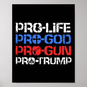 Pro-life Pro-gud Pro-pistol Pro-trump Poster