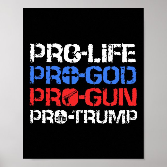 Pro-life Pro-gud Pro-pistol Pro-trump  Poster (Framsidan)