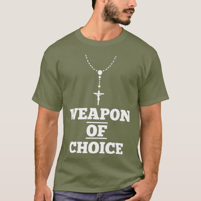 Pro Life Prolife Rosary March for Life Weapon T Shirt (Framsida)