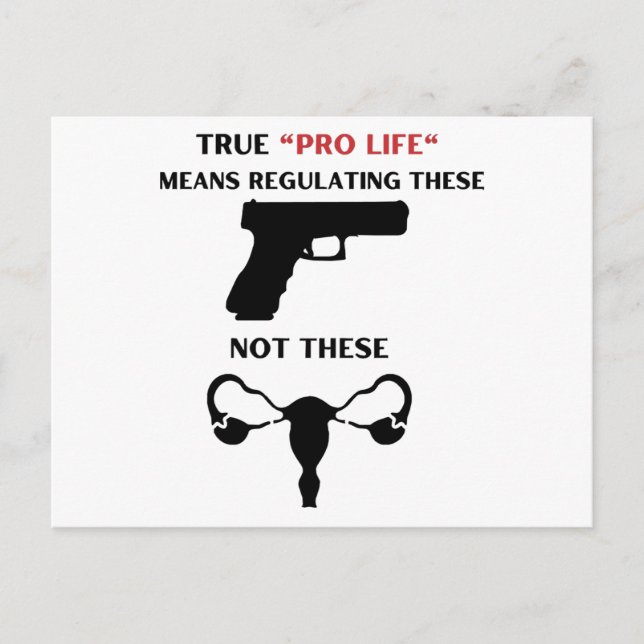 Pro Life reglerar Guns Ord Art Vykort (Framsida)