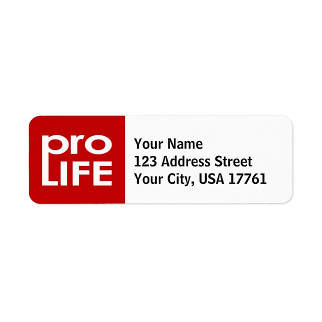 Pro Life-Returetiketter Returadress Etikett (Framsidan)