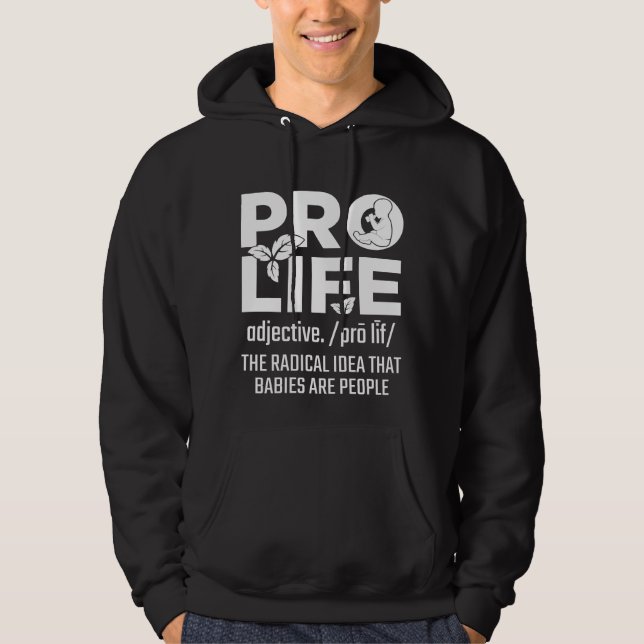 Pro Life Support Baby Anti Aboration Human Högers Hoodie (Framsida)