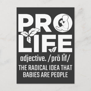 Pro Life Support Baby Anti-Aboration Human Högers Vykort