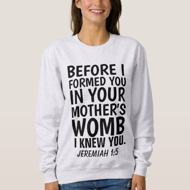 PRO-LIFE T-Shirts, JEREMIAH 1:5 T Shirt (Framsida)