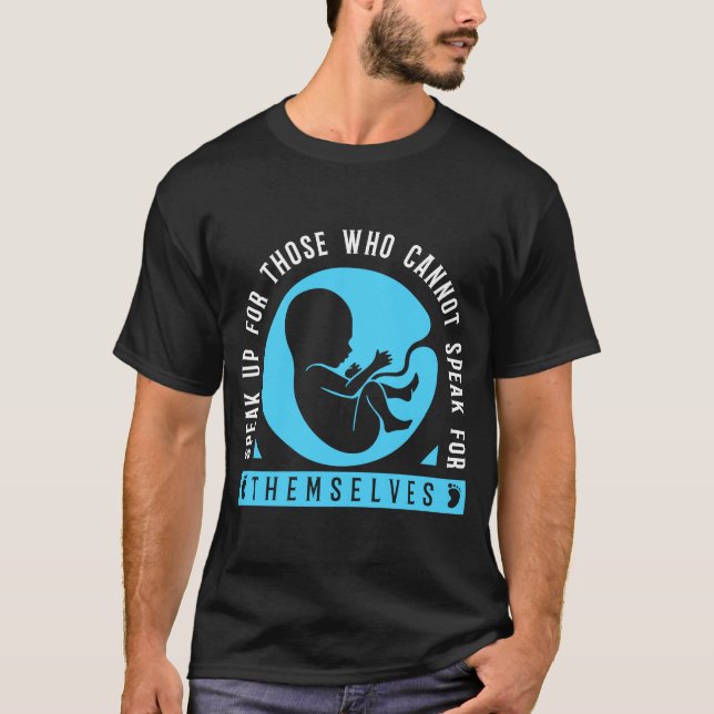 Pro Life Unborn Anti-Aboration T Shirt (Framsida)