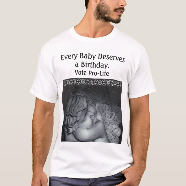 Pro-life Vote ProLife Angel Baby Shirt Tee (Framsida)