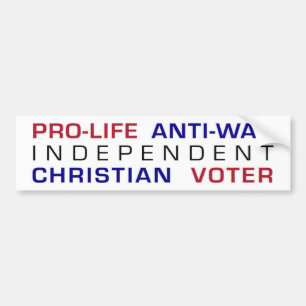 Pro-liv Anti-krig oberoende kristen väljare Bildekal